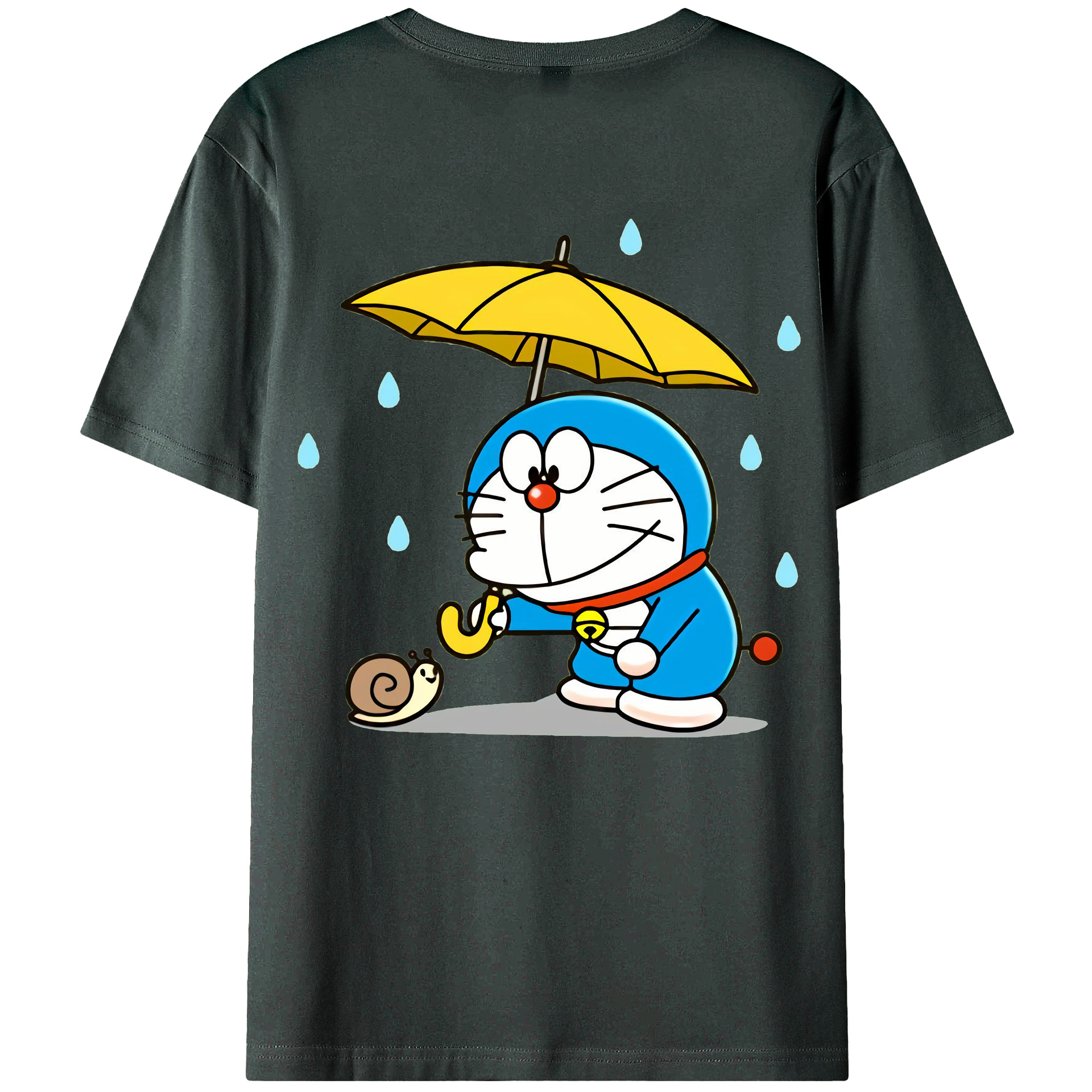 （画像用） ドラえもん Doraemon 綿100％ メンズ半袖Tシャツ（バックプリント） 通気性